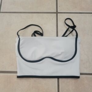 ALO Yoga White and Black Crop Top No Tag With Size